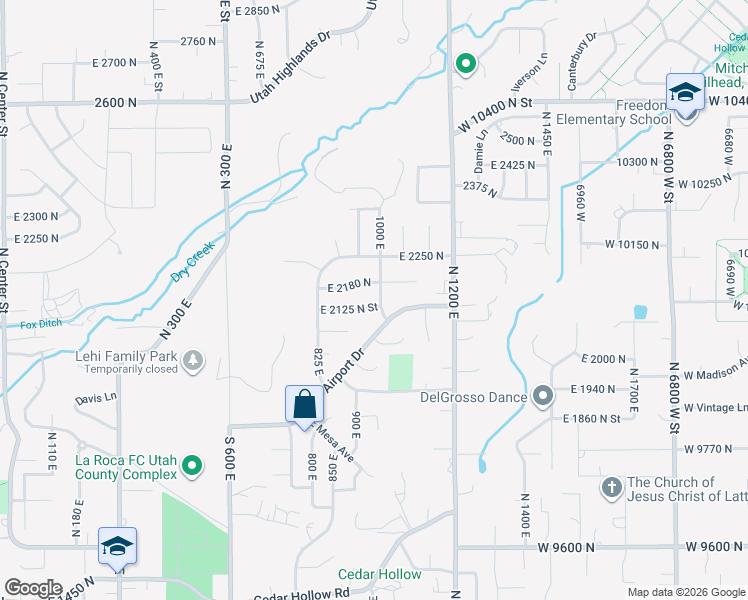 map of restaurants, bars, coffee shops, grocery stores, and more near 964 East 2180 North in Lehi