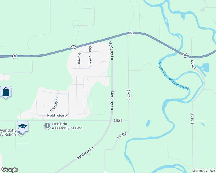 map of restaurants, bars, coffee shops, grocery stores, and more near McCarty Lane in Lafayette