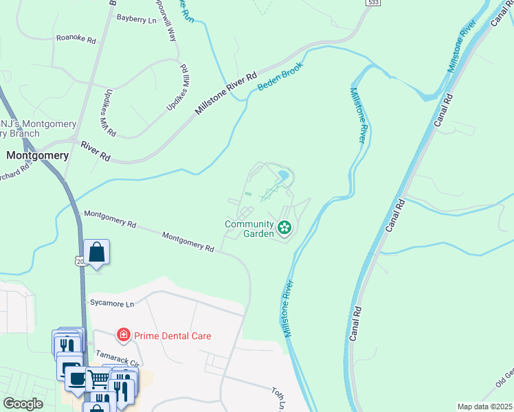 map of restaurants, bars, coffee shops, grocery stores, and more near 100 Hollinshead Spring Road in Montgomery