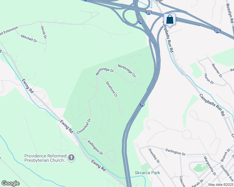 map of restaurants, bars, coffee shops, grocery stores, and more near 27 Stratford Court in Carnegie