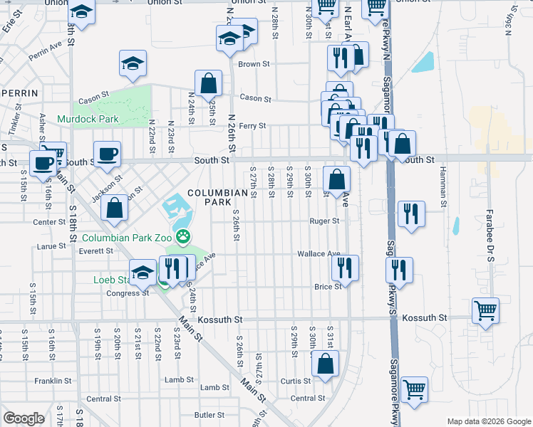 map of restaurants, bars, coffee shops, grocery stores, and more near in Lafayette