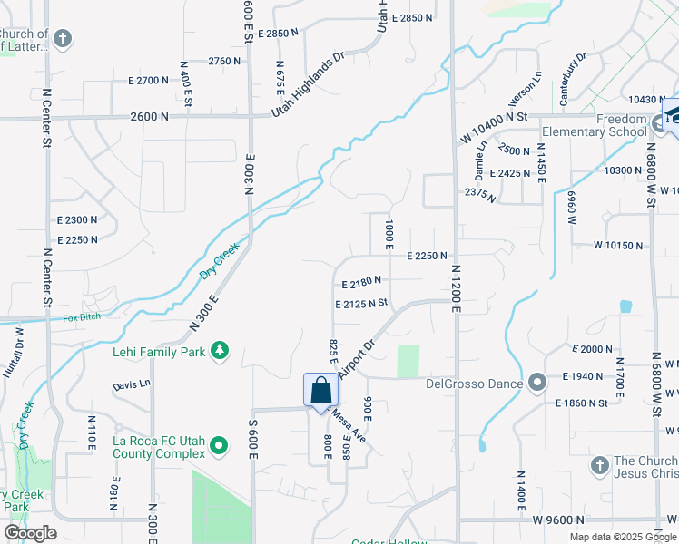 map of restaurants, bars, coffee shops, grocery stores, and more near 2208 North 825 East Street in Lehi