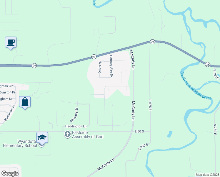 map of restaurants, bars, coffee shops, grocery stores, and more near 6505 Whippoorwill Lane in Lafayette