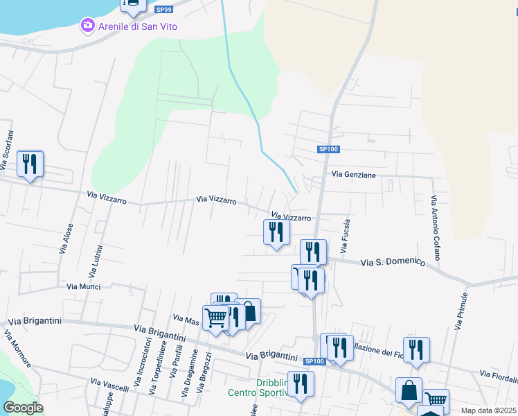 map of restaurants, bars, coffee shops, grocery stores, and more near 2 Via Pesce Martello in Taranto