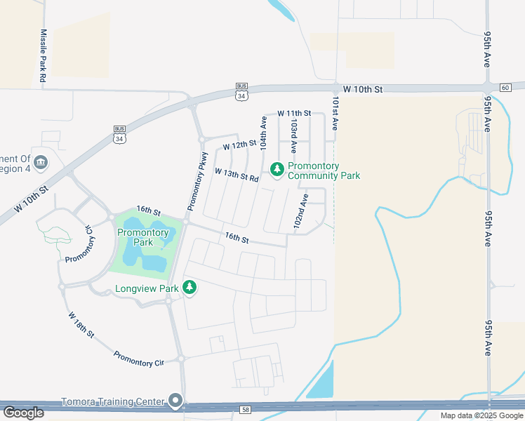 map of restaurants, bars, coffee shops, grocery stores, and more near 1401 103rd Avenue in Greeley