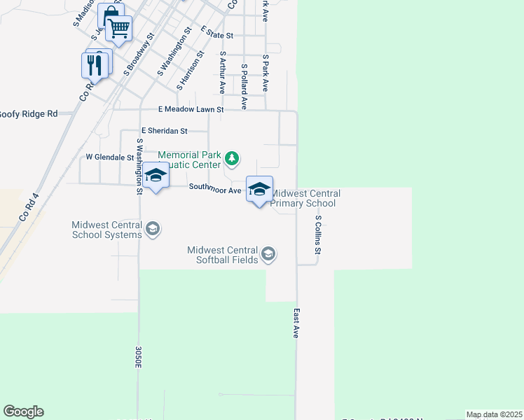 map of restaurants, bars, coffee shops, grocery stores, and more near 450 Southmoor Avenue in Manito