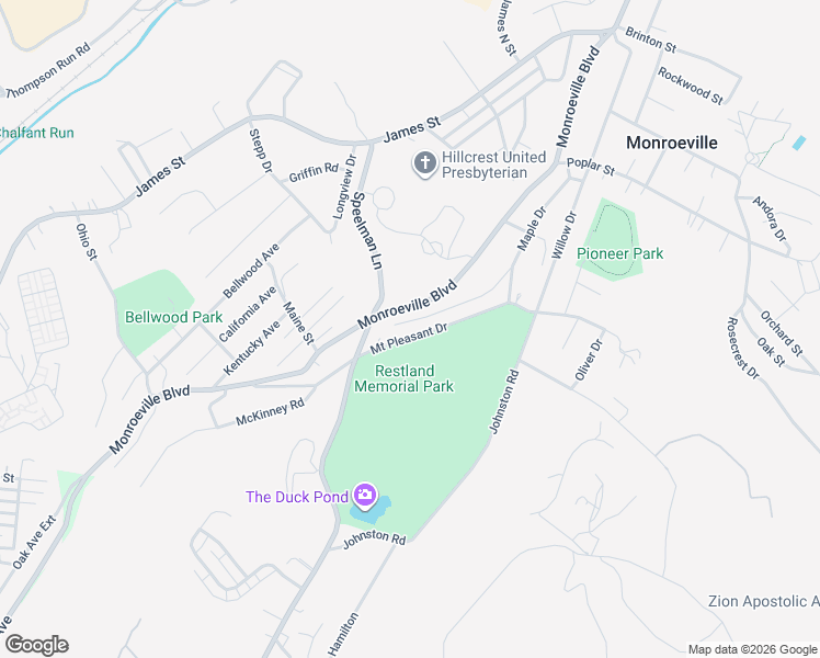 map of restaurants, bars, coffee shops, grocery stores, and more near 285 Alva Way in Monroeville