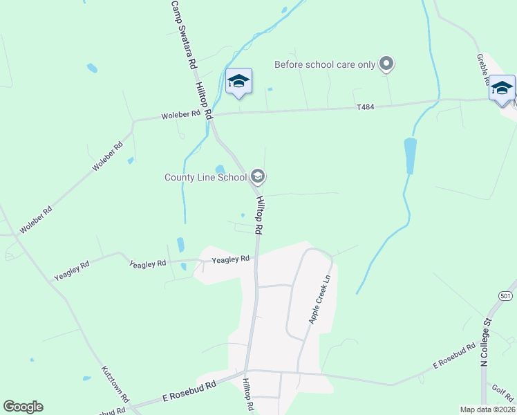 map of restaurants, bars, coffee shops, grocery stores, and more near 1339 Hilltop Road in Myerstown