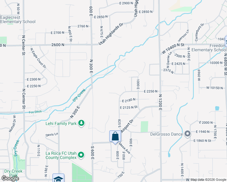 map of restaurants, bars, coffee shops, grocery stores, and more near 783 East 2200 North in Lehi