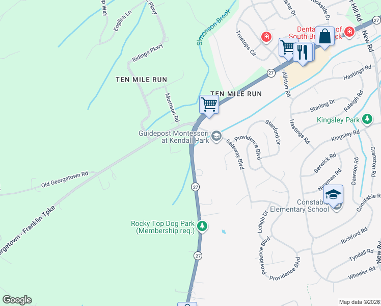 map of restaurants, bars, coffee shops, grocery stores, and more near 3935 Lincoln Highway in Princeton