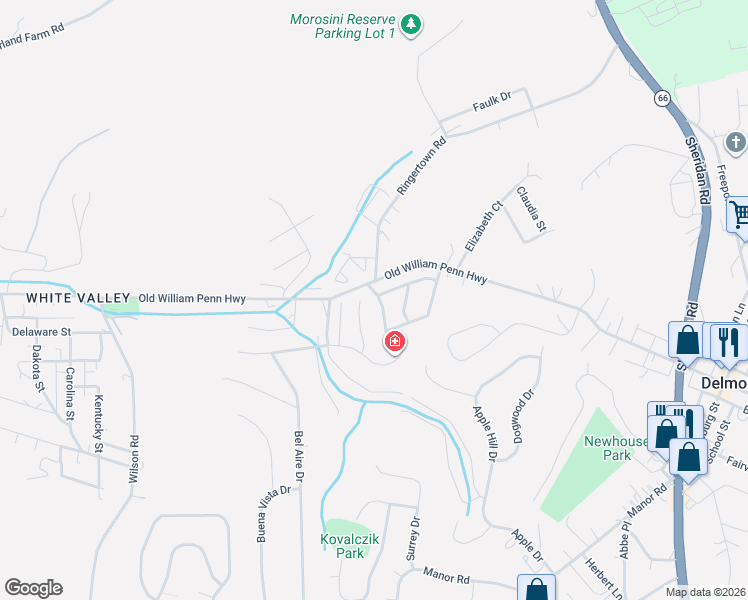 map of restaurants, bars, coffee shops, grocery stores, and more near 2598 Timothy Drive in Murrysville