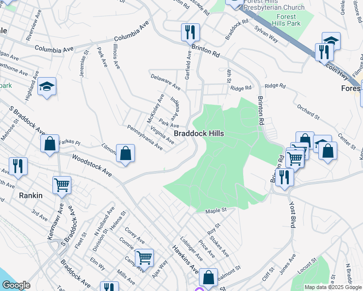map of restaurants, bars, coffee shops, grocery stores, and more near 40 Jefferson Street in Pittsburgh