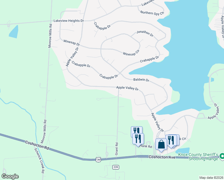 map of restaurants, bars, coffee shops, grocery stores, and more near 1269 Apple Valley Drive in Howard