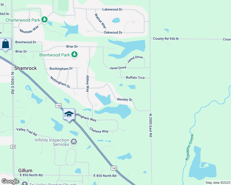 map of restaurants, bars, coffee shops, grocery stores, and more near 19792 Wesley Street in Downs