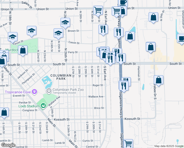 map of restaurants, bars, coffee shops, grocery stores, and more near 2999 O`Ferrall St in Lafayette