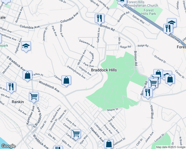 map of restaurants, bars, coffee shops, grocery stores, and more near 40 Jefferson Street in Pittsburgh