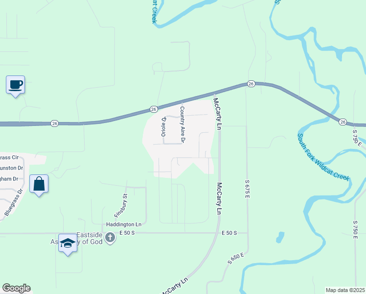 map of restaurants, bars, coffee shops, grocery stores, and more near 6425 Whippoorwill Lane in Lafayette
