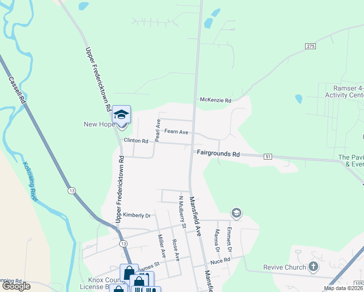 map of restaurants, bars, coffee shops, grocery stores, and more near 2A Clinton Road in Mount Vernon