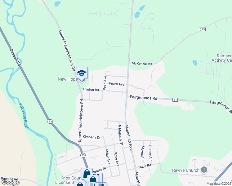 map of restaurants, bars, coffee shops, grocery stores, and more near 2A Clinton Road in Mount Vernon