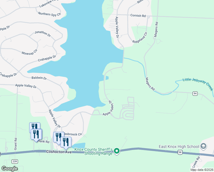 map of restaurants, bars, coffee shops, grocery stores, and more near 26 Hillside Court in Howard