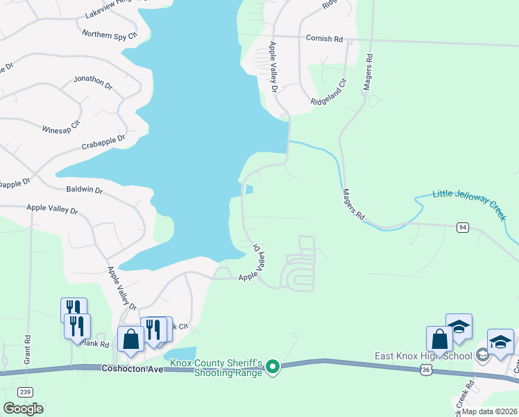 map of restaurants, bars, coffee shops, grocery stores, and more near 26 Hillside Court in Howard