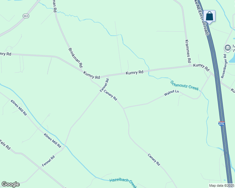 map of restaurants, bars, coffee shops, grocery stores, and more near 1763 Canary Road in Quakertown