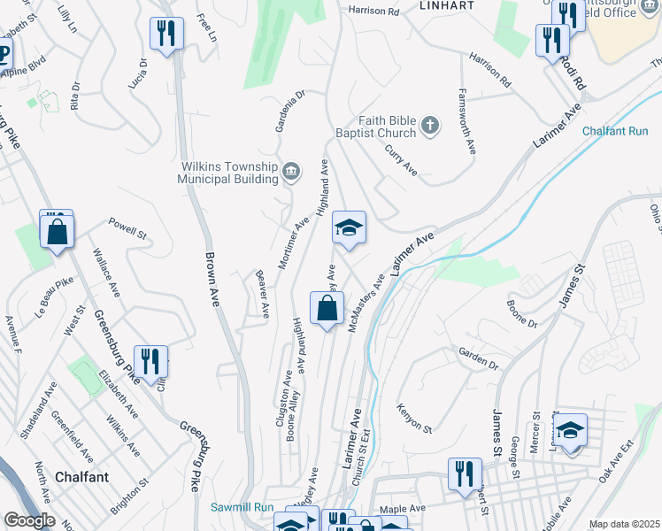 map of restaurants, bars, coffee shops, grocery stores, and more near in Turtle Creek