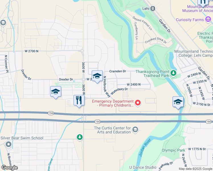 map of restaurants, bars, coffee shops, grocery stores, and more near 2399 North 3370 West in Lehi