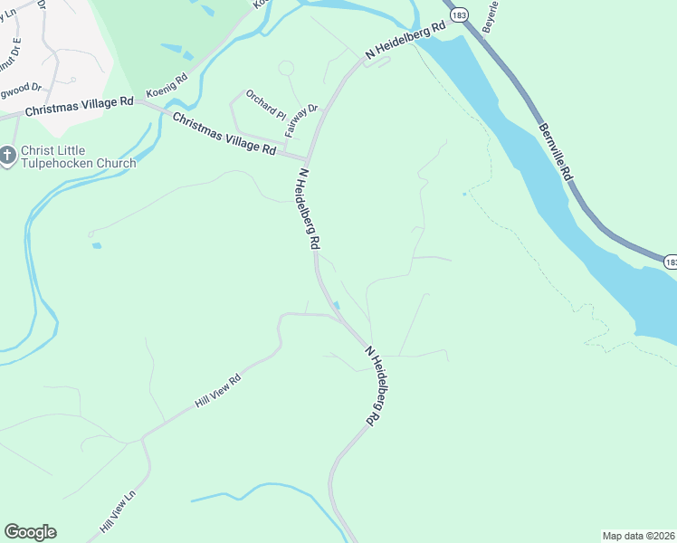 map of restaurants, bars, coffee shops, grocery stores, and more near 41 Penny Lane in Bernville