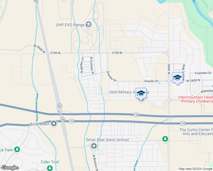 map of restaurants, bars, coffee shops, grocery stores, and more near 2391 North 4200 West in Lehi