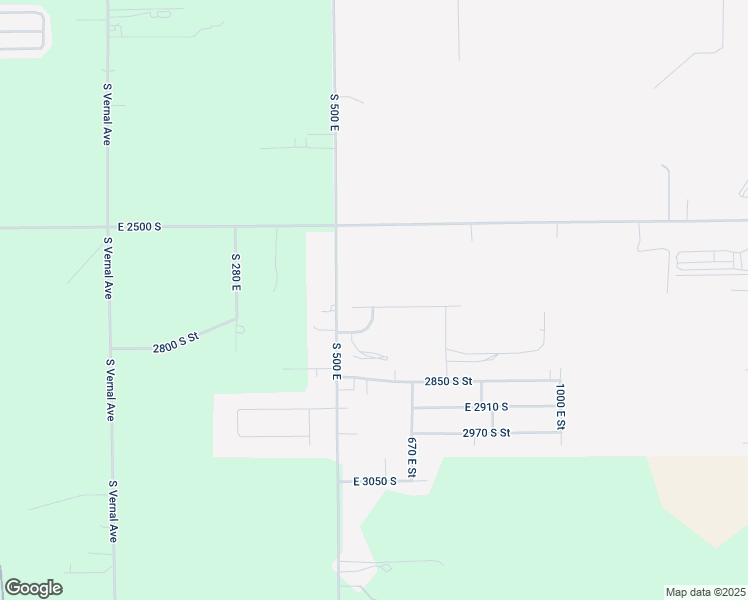 map of restaurants, bars, coffee shops, grocery stores, and more near 583 East 2680 South in Vernal