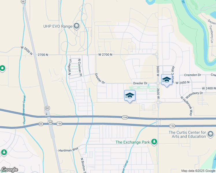 map of restaurants, bars, coffee shops, grocery stores, and more near 2416 North 4120 West in Eagle Mountain