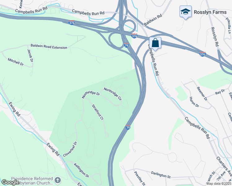 map of restaurants, bars, coffee shops, grocery stores, and more near 904 Windsor Court in Carnegie