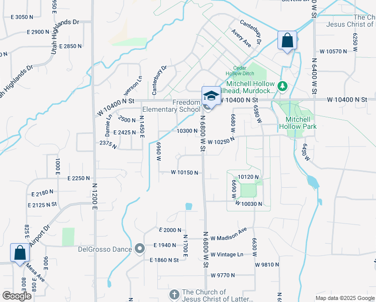 map of restaurants, bars, coffee shops, grocery stores, and more near 6862 10205 North in Highland