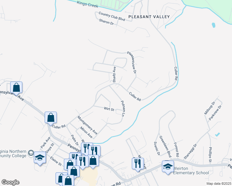 map of restaurants, bars, coffee shops, grocery stores, and more near 221 Putnam Lane in Weirton