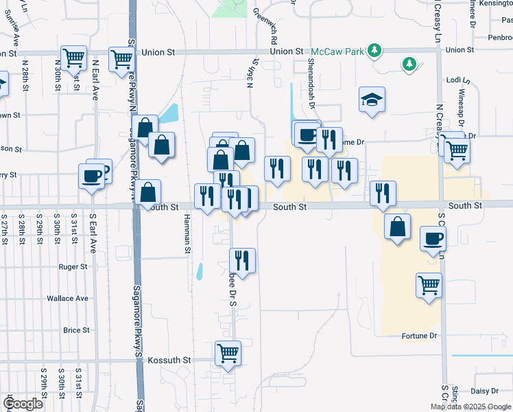 map of restaurants, bars, coffee shops, grocery stores, and more near 3701 State Road 26 East in Lafayette