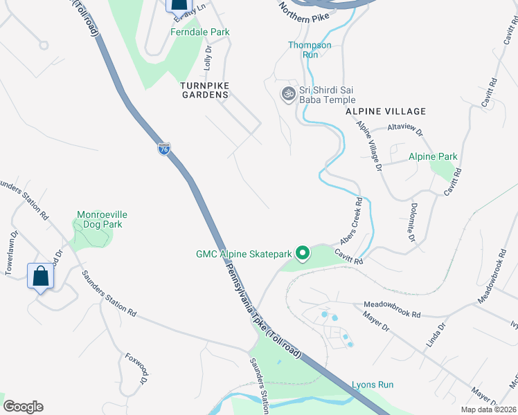 map of restaurants, bars, coffee shops, grocery stores, and more near 4930 Point Circle Drive in Monroeville