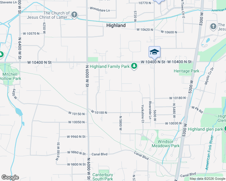 map of restaurants, bars, coffee shops, grocery stores, and more near 5747 West Yorkshire Court in Highland