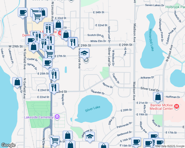 map of restaurants, bars, coffee shops, grocery stores, and more near 2456 Oleander Court in Loveland