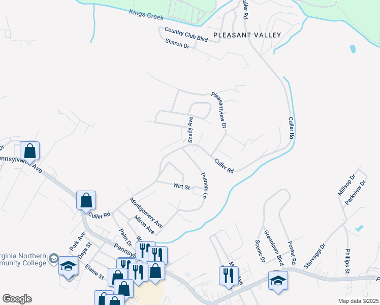 map of restaurants, bars, coffee shops, grocery stores, and more near 221 Putnam Lane in Weirton