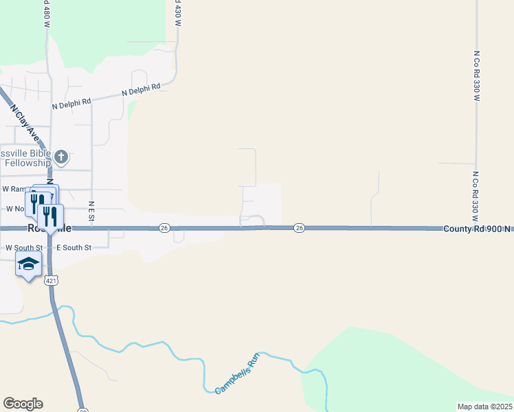 map of restaurants, bars, coffee shops, grocery stores, and more near 13 Memory Lane in Rossville