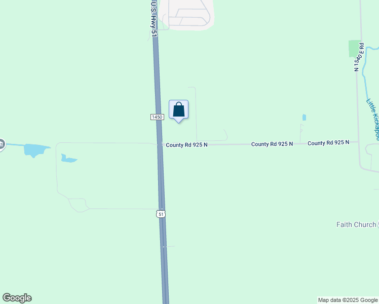 map of restaurants, bars, coffee shops, grocery stores, and more near 14554 East 925 North Road in Bloomington