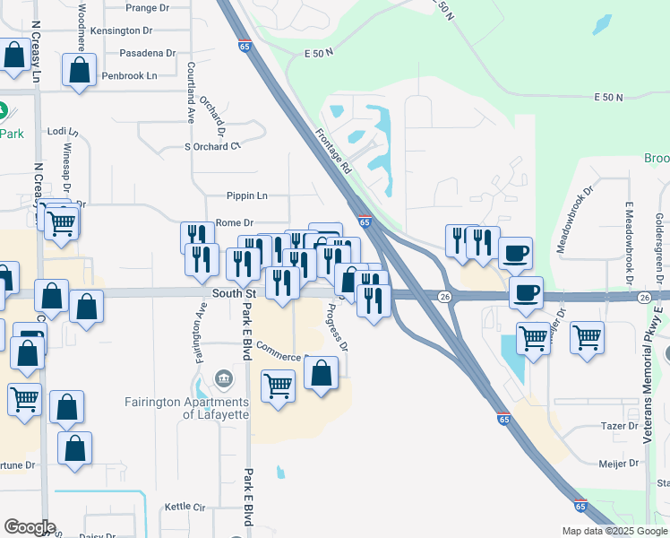 map of restaurants, bars, coffee shops, grocery stores, and more near 137 Red Cloud Trail in Lafayette
