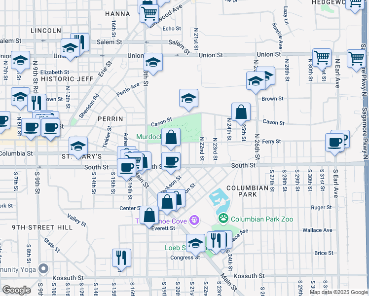 map of restaurants, bars, coffee shops, grocery stores, and more near 2011 Ferry Street in Lafayette