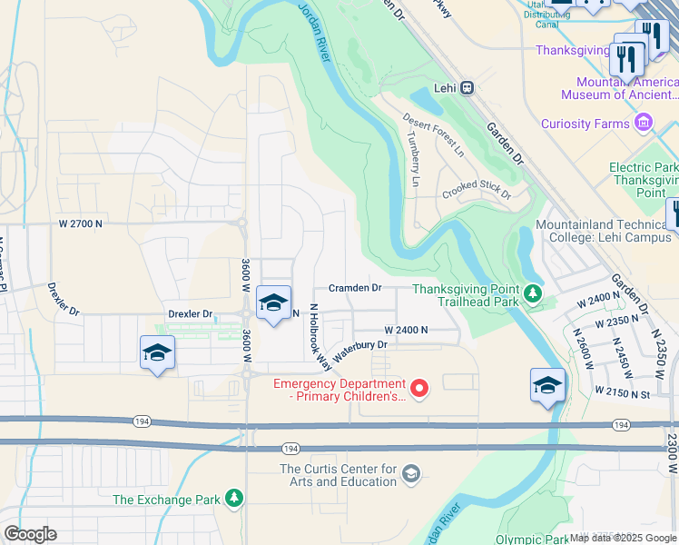 map of restaurants, bars, coffee shops, grocery stores, and more near 2563 North Bar H Road in Lehi