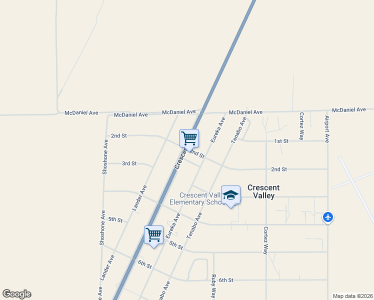 map of restaurants, bars, coffee shops, grocery stores, and more near 3025 Crescent Avenue in Crescent Valley