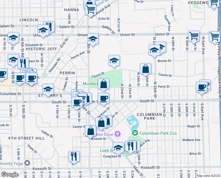 map of restaurants, bars, coffee shops, grocery stores, and more near 2011 Ferry Street in Lafayette
