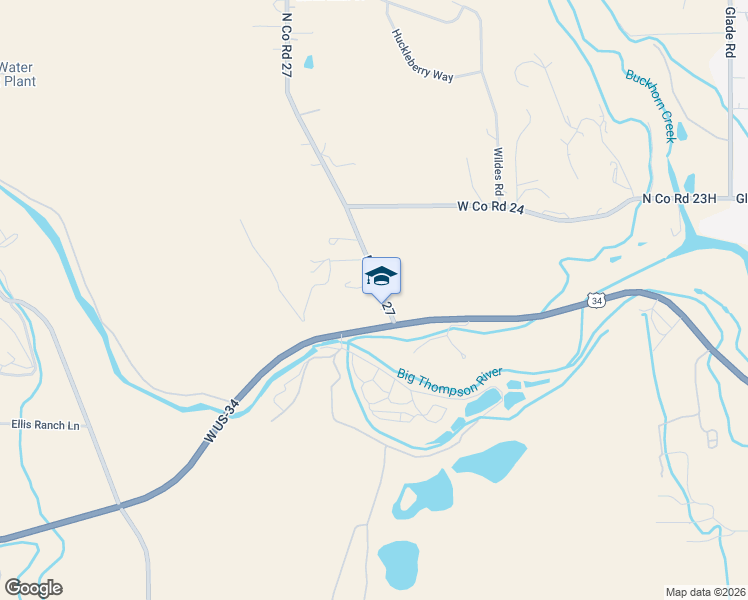 map of restaurants, bars, coffee shops, grocery stores, and more near 7702 U.S. Route 34 in Loveland