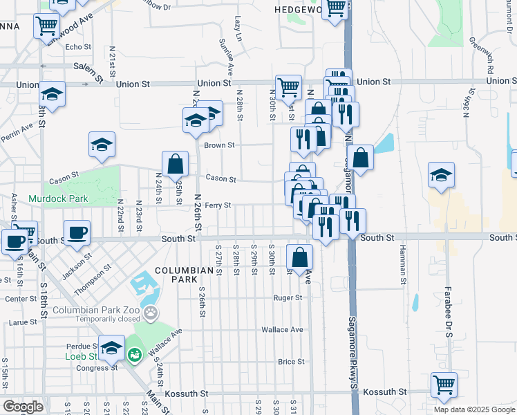 map of restaurants, bars, coffee shops, grocery stores, and more near 2951-2999 Ferry St in Lafayette