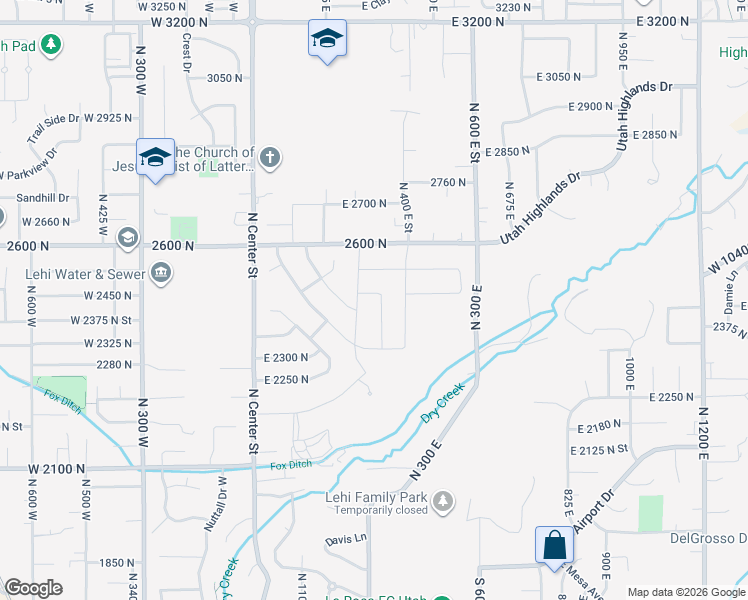map of restaurants, bars, coffee shops, grocery stores, and more near 4271 North 325 East in Eagle Mountain